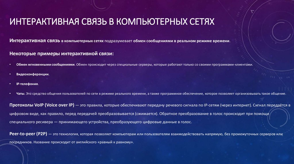 Интерактивная связь в компьютерных сетях