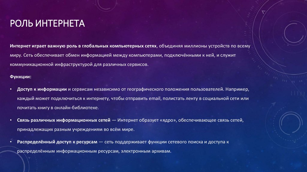 Роль Интернета