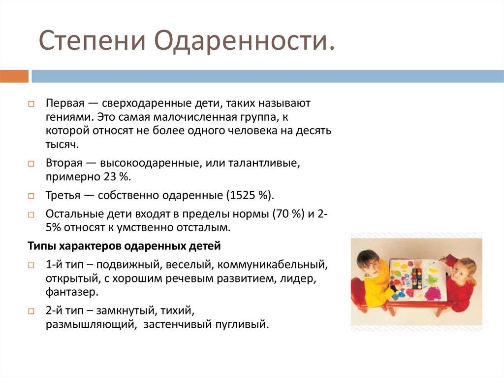 Степени Одаренности.