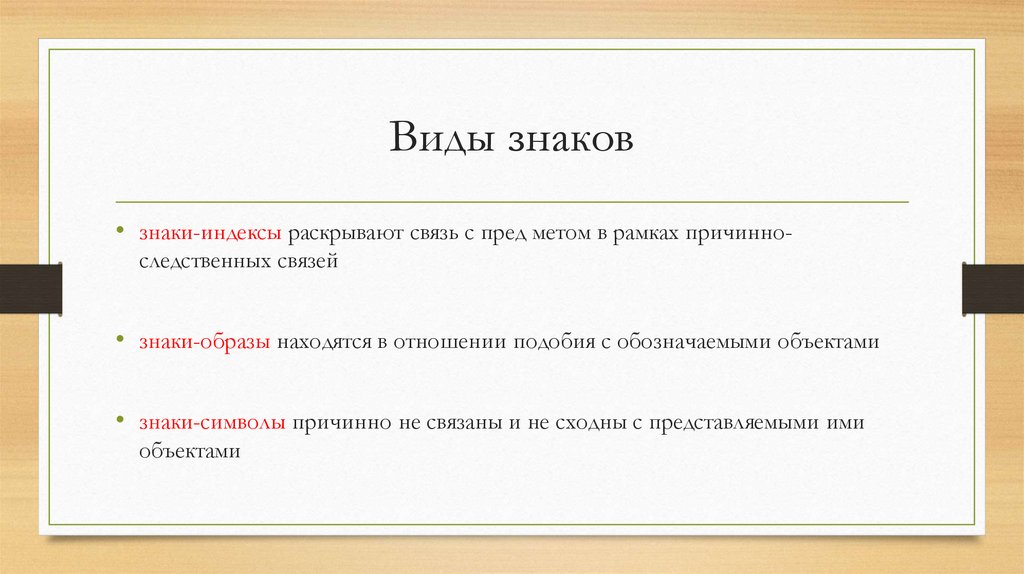 Виды знаков