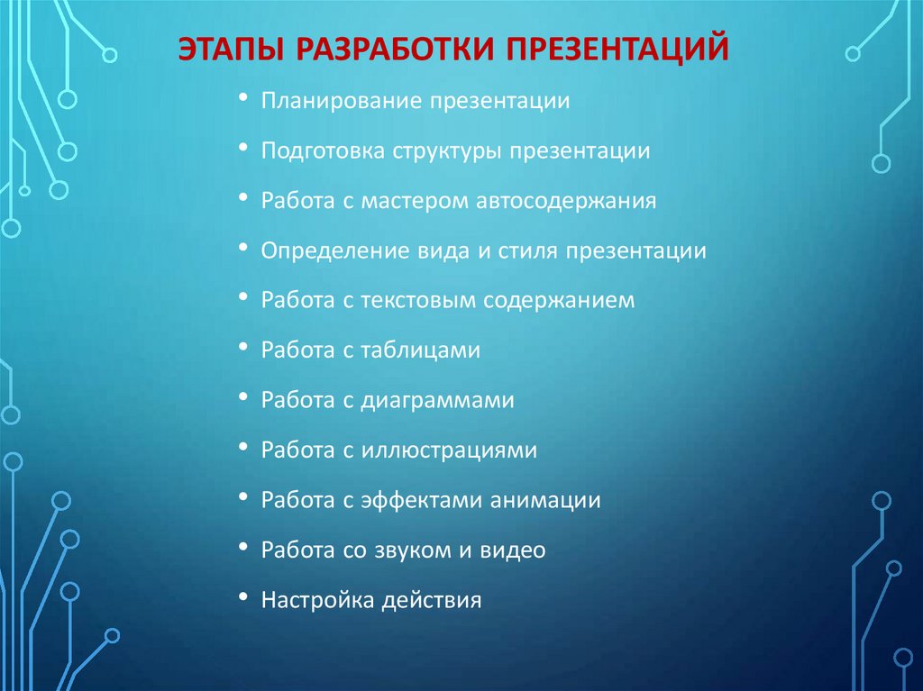 Этапы разработки презентаций