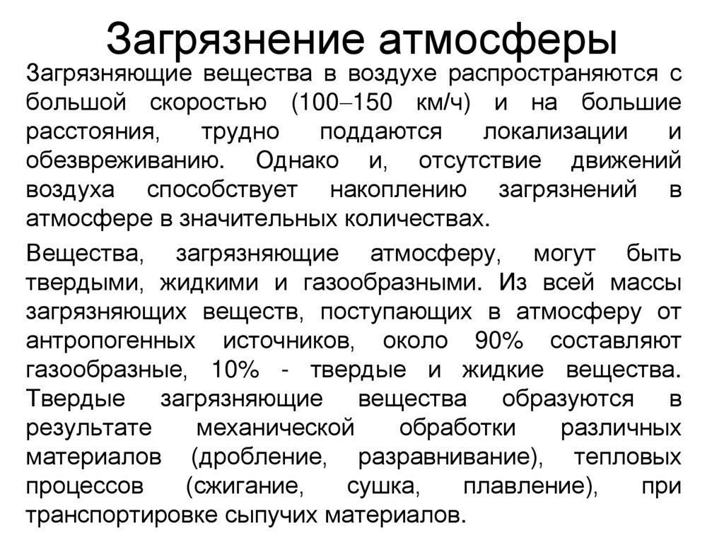 Загрязнение атмосферы