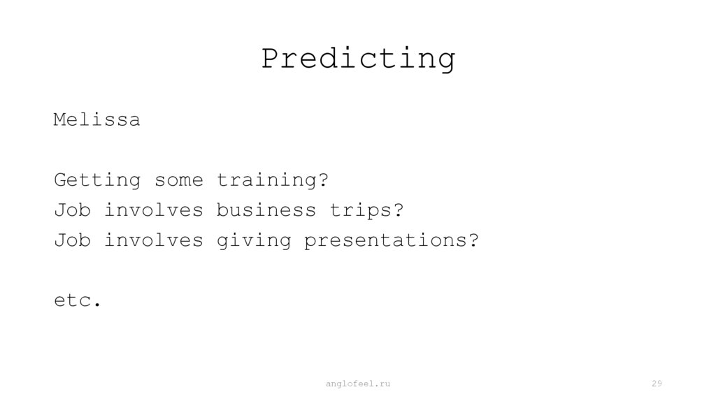 Predicting