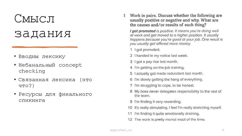 Смысл задания