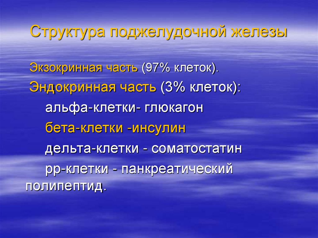 Структура поджелудочной железы