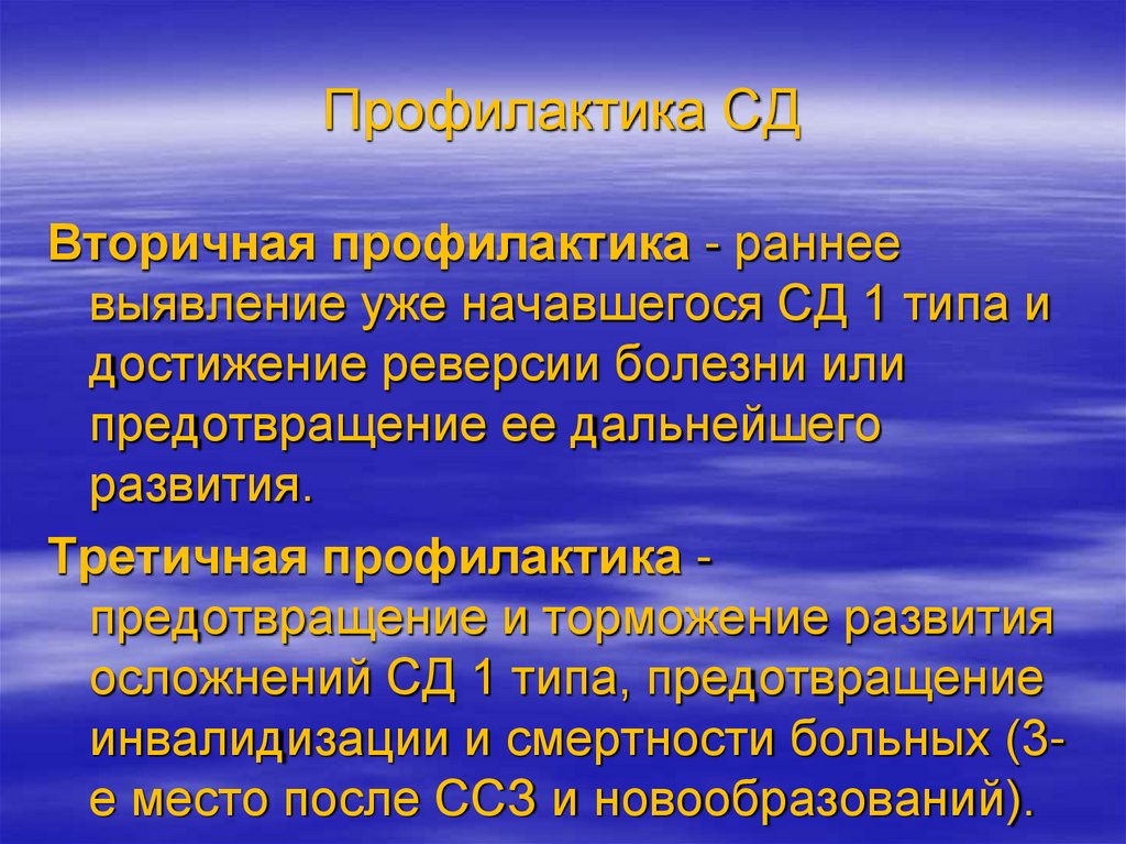 Профилактика СД