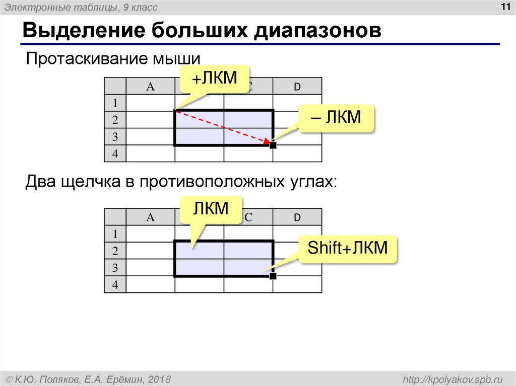 Выделение больших диапазонов