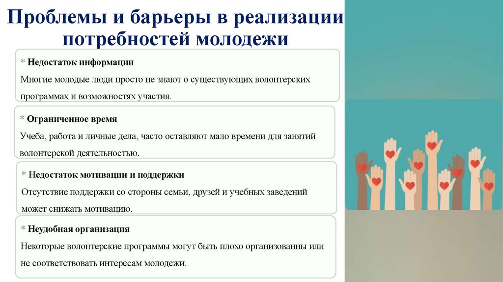 Проблемы и барьеры в реализации потребностей молодежи