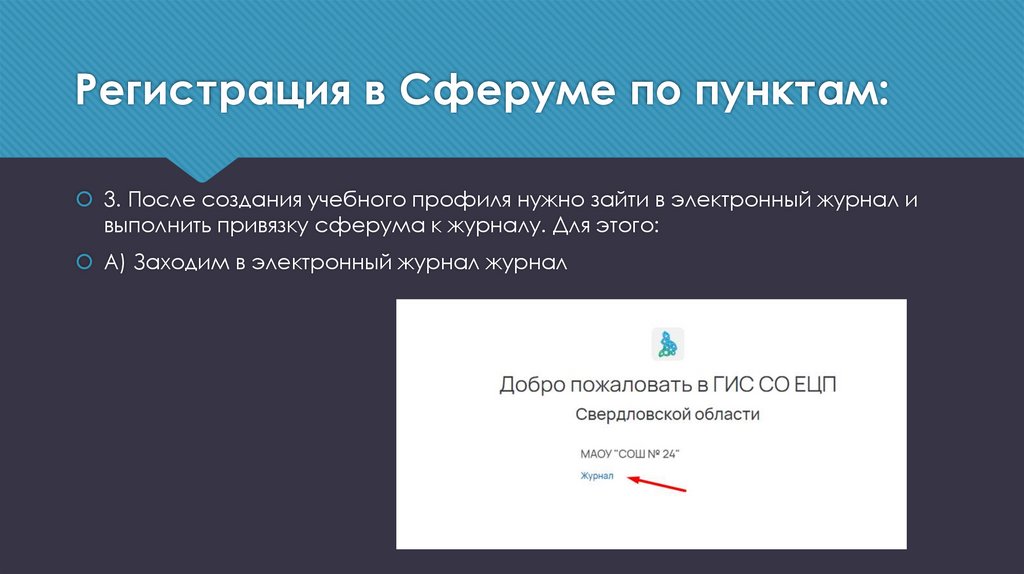Регистрация в Сферуме по пунктам: