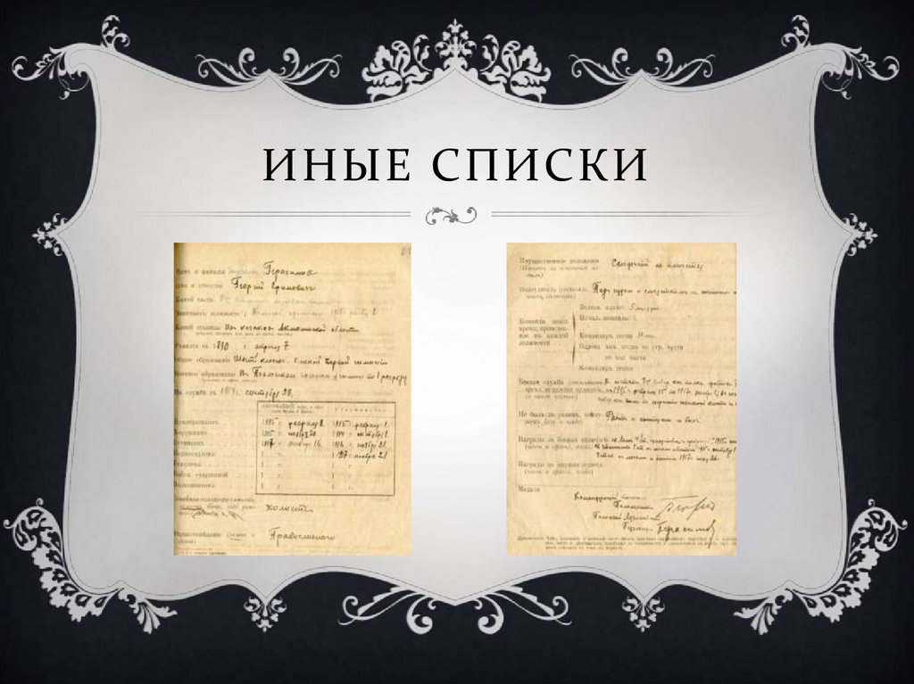 Иные списки