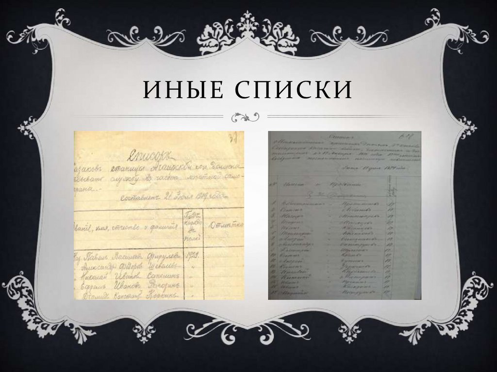 Иные списки