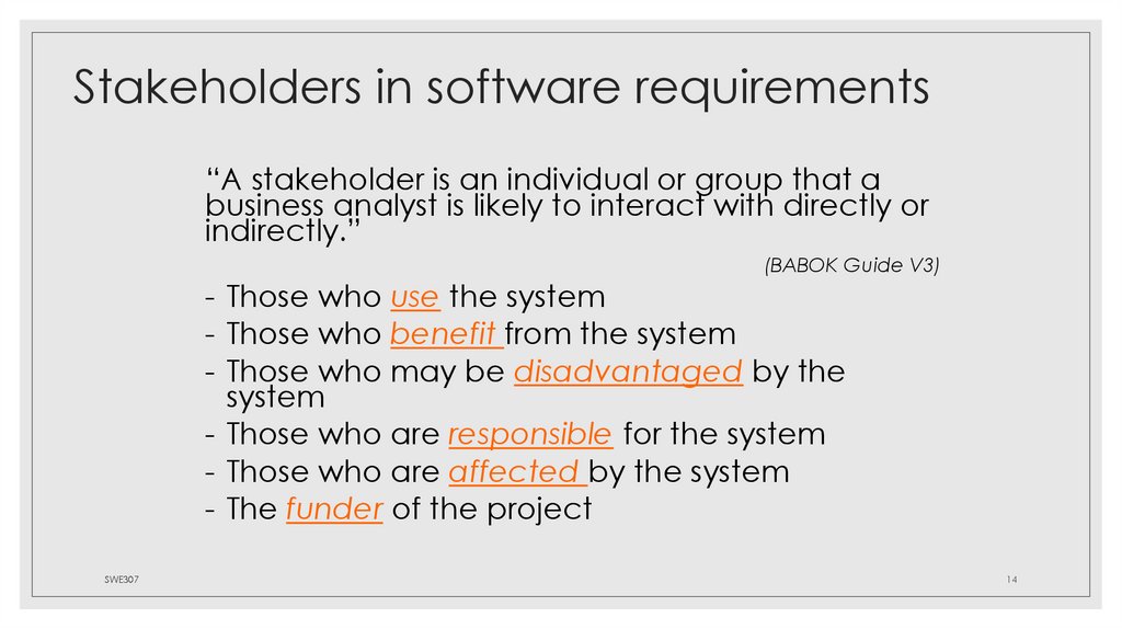 Stakeholders in software requirements