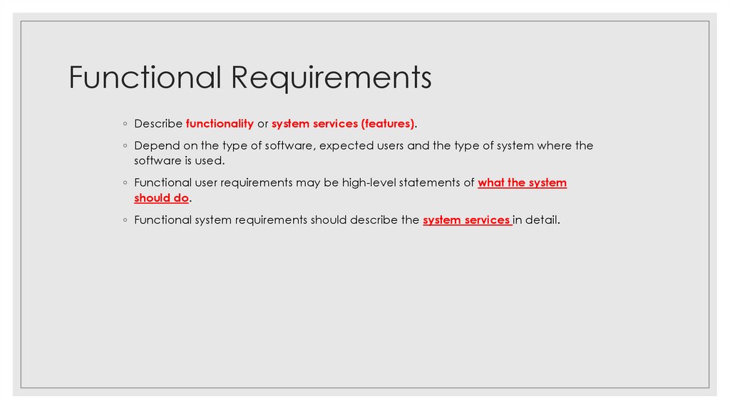 Functional Requirements