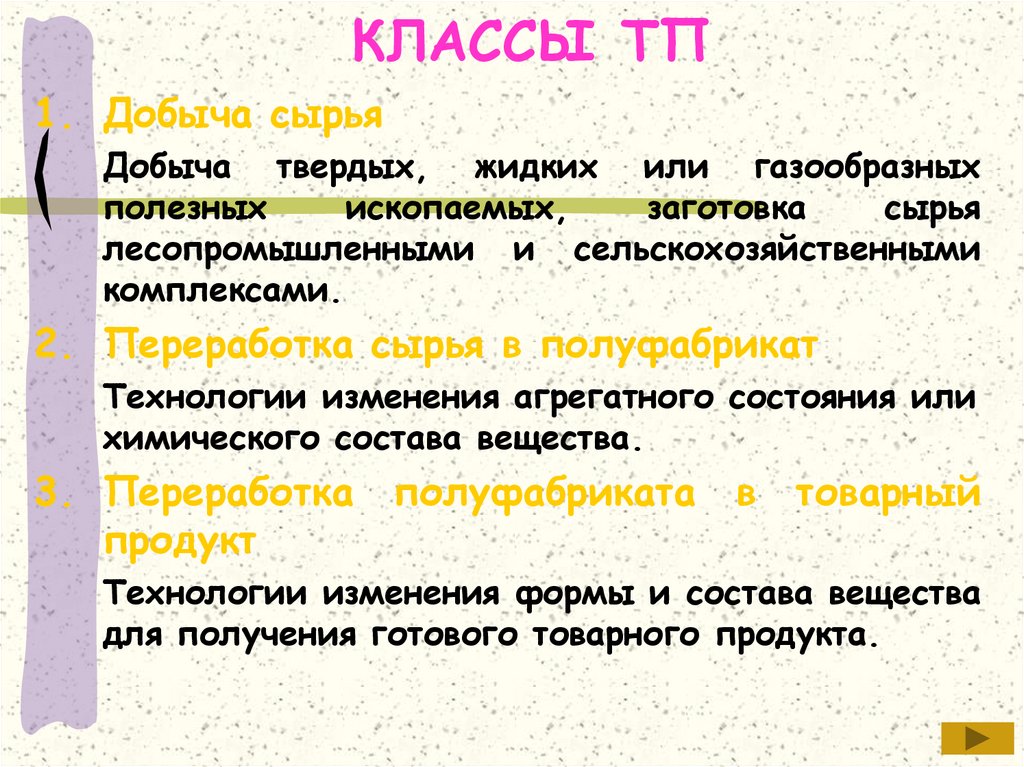 КЛАССЫ ТП
