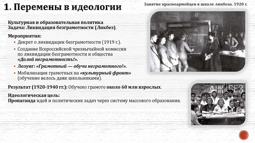 1. Перемены в идеологии