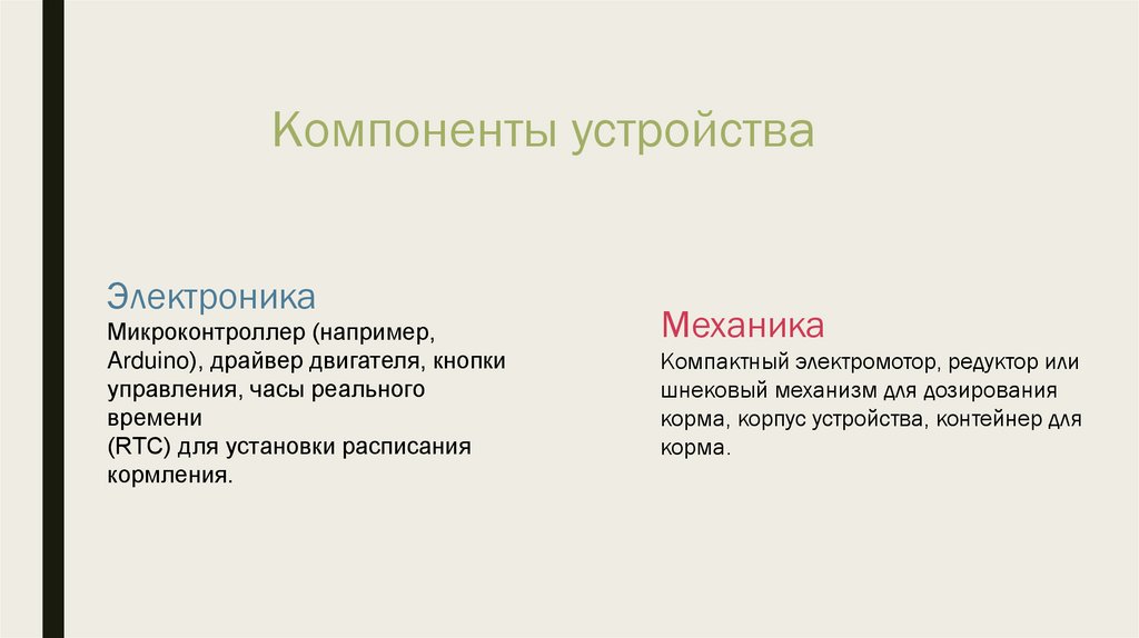 Компоненты устройства