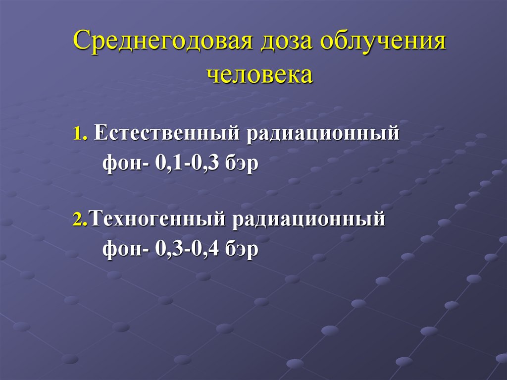 Среднегодовая доза облучения человека