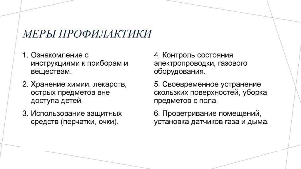 Меры профилактики