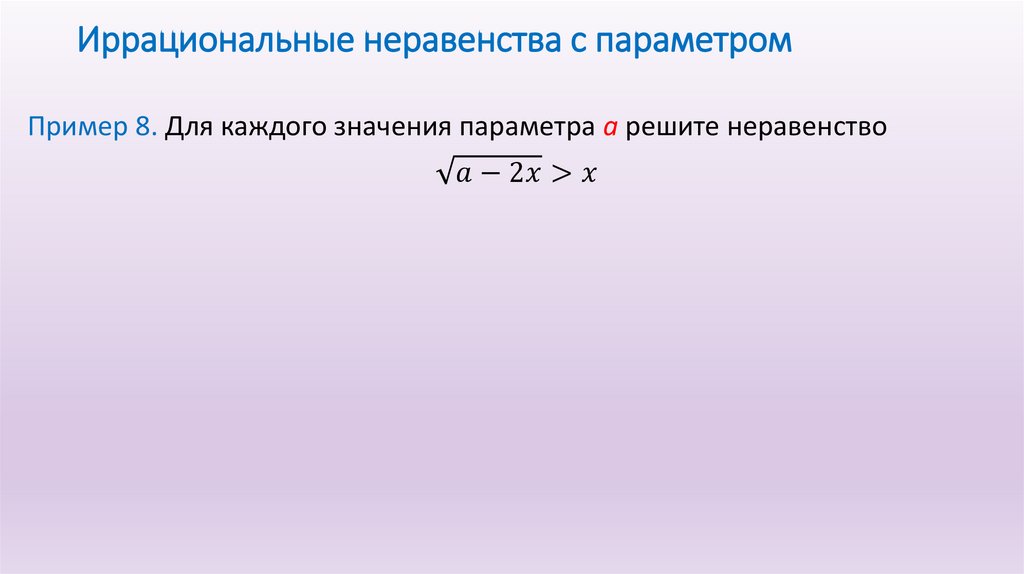 Иррациональные неравенства с параметром