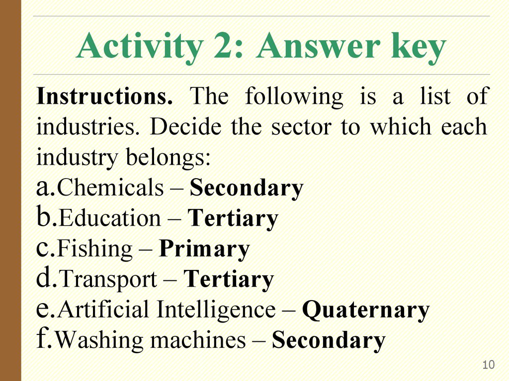 Activity 2: Answer key