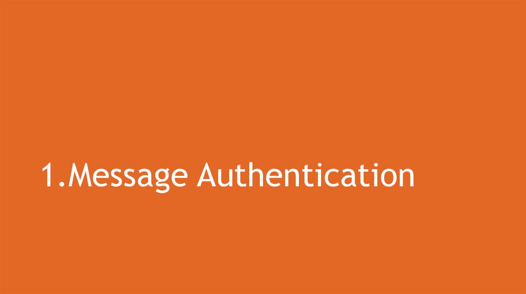 Message Authentication