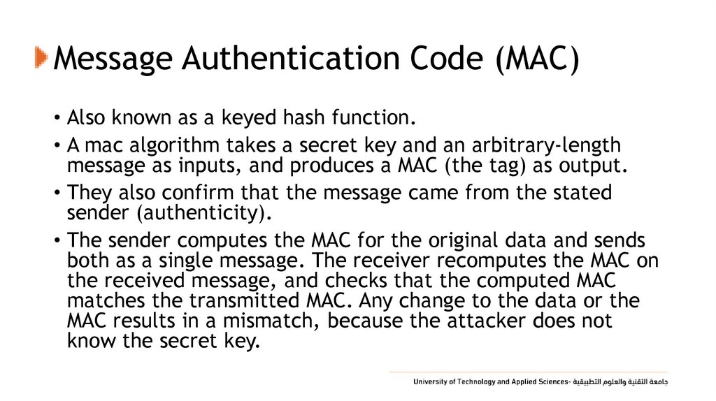 Message Authentication Code (MAC)