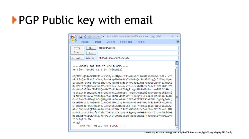 PGP Public key with email