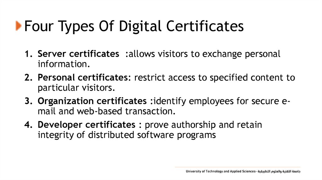 Four Types Of Digital Certificates