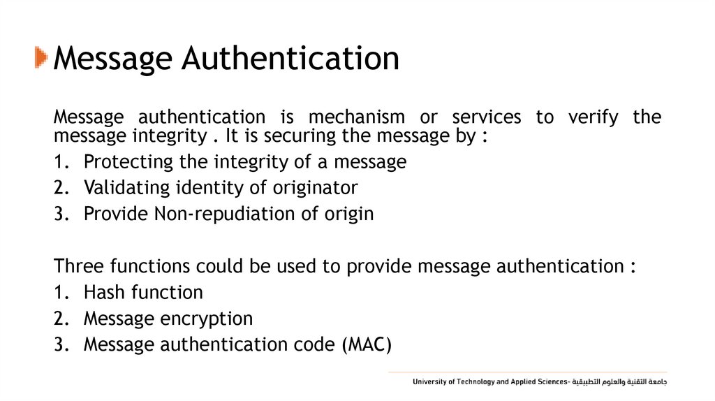 Message Authentication