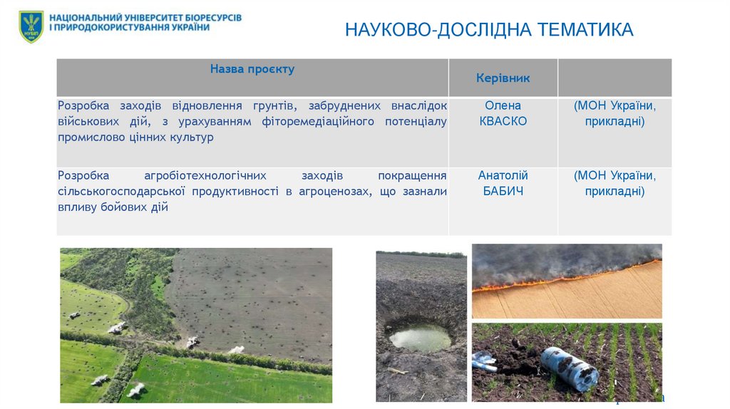 НАУКОВО-ДОСЛІДНА ТЕМАТИКА