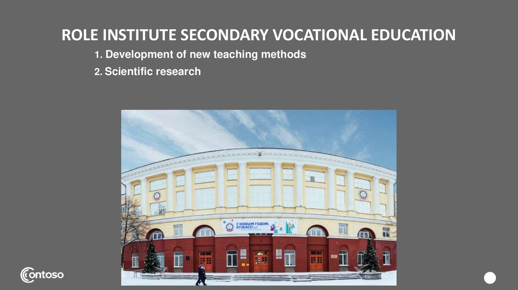 role Institute Secondary vocational education