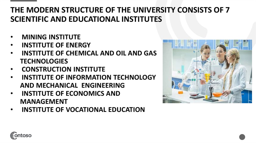 The modern structure of the University consists of 7 scientific and educational institutes