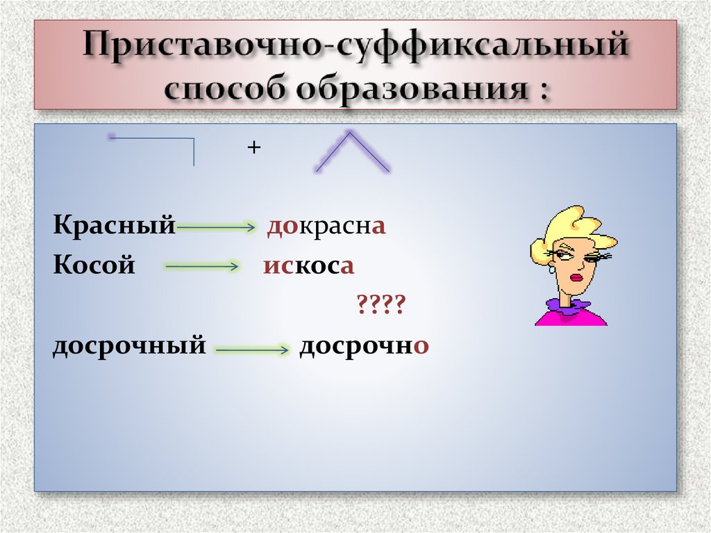 Приставочно-суффиксальный способ образования :