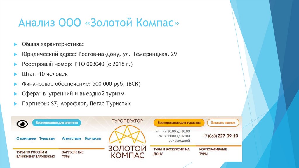 Анализ ООО «Золотой Компас»