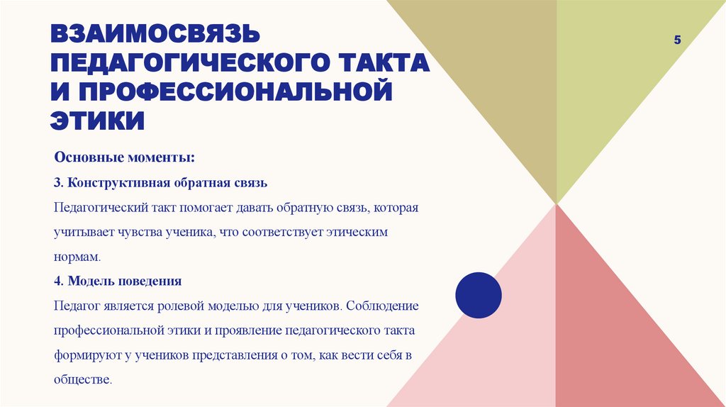 Взаимосвязь педагогического такта и профессиональной этики