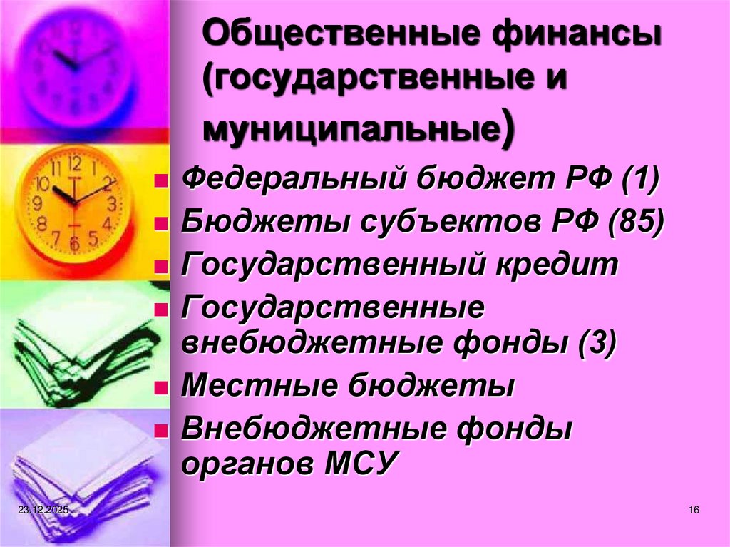 Общественные финансы (государственные и муниципальные)