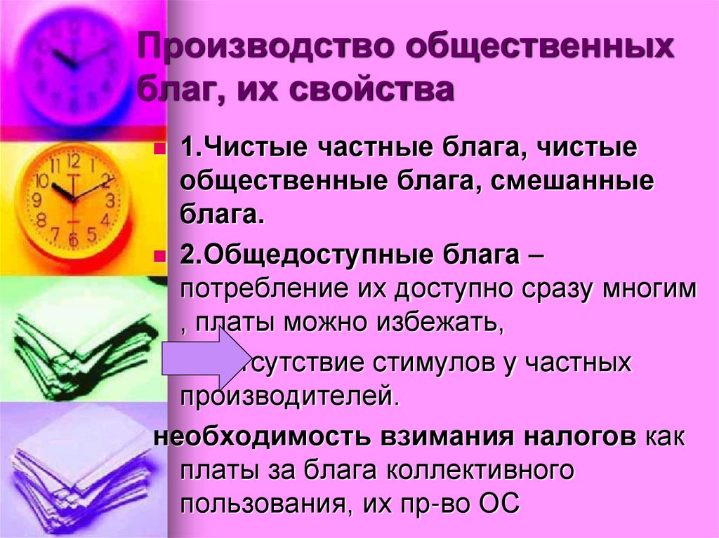 Производство общественных благ, их свойства