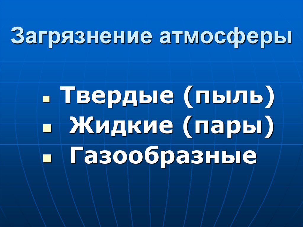 Загрязнение атмосферы