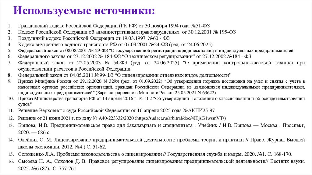 Используемые источники: