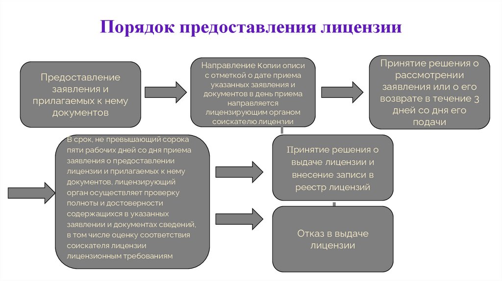 Порядок предоставления лицензии