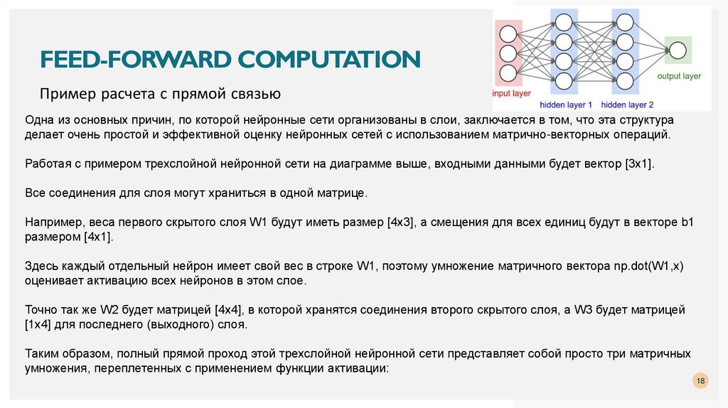 feed-forward computation
