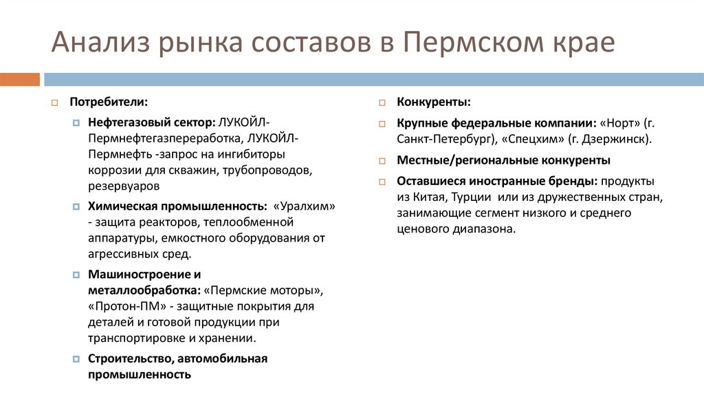 Анализ рынка составов в Пермском крае