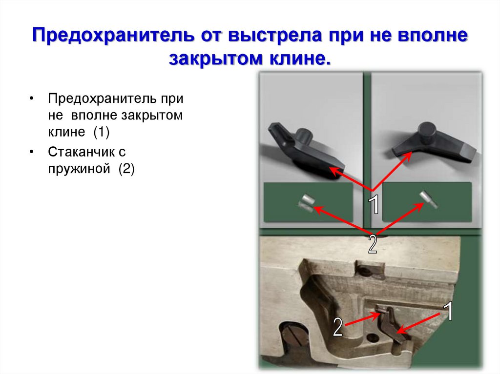 Предохранитель от выстрела при не вполне закрытом клине.