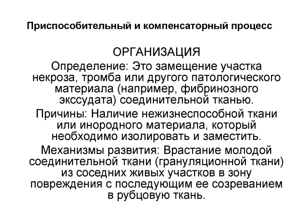Приспособительный и компенсаторный процесс