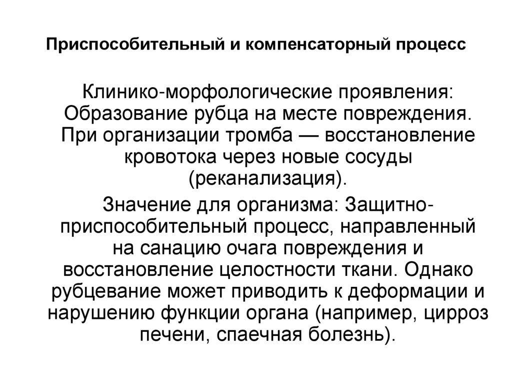 Приспособительный и компенсаторный процесс
