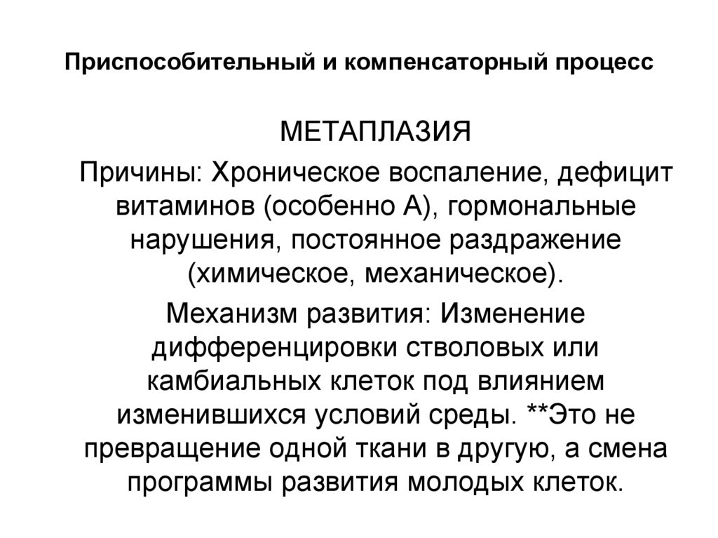 Приспособительный и компенсаторный процесс