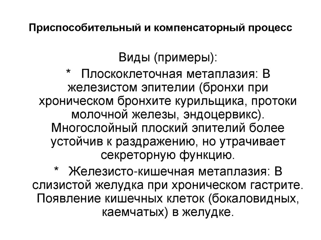 Приспособительный и компенсаторный процесс