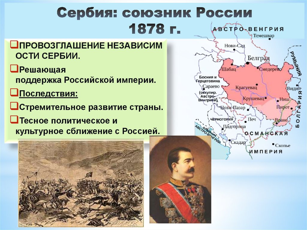 Сербия: союзник России 1878 г.