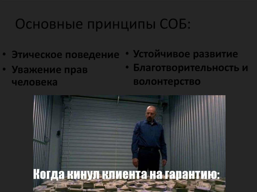 Основные принципы СОБ: