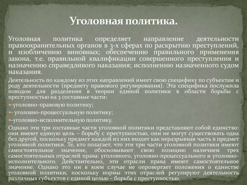 Уголовная политика.